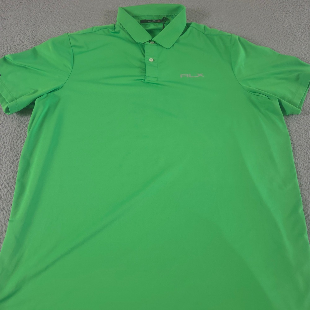 RLX Ralph Lauren Polo Shirt Mens XL Green Performance Stretch Short Sleeve Golf